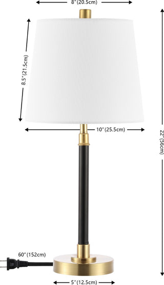 Safavieh Vitale TBL4475A Black / Brass Lamp Main On