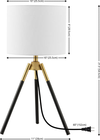 Safavieh Jupiter TBL4500A Black / Brass Lamp main image