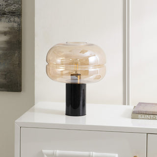 Safavieh Runa TBL4518A Amber / Black Marble Lamp Room Scene Off Feature