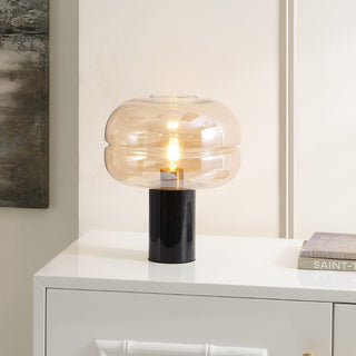 Safavieh Runa TBL4518A Amber / Black Marble Lamp Room Scene On Feature