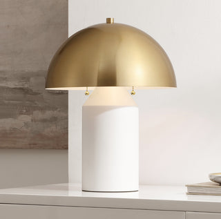 Safavieh Jove TBL4520A White / Brass Lamp Room Scene On Feature