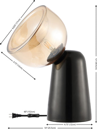Safavieh Omara TBL4521A Amber / Black Marble Lamp main image