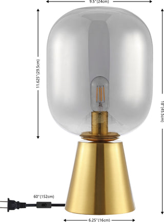 Safavieh Rain TBL4523A Smoke Grey / Brass Lamp main image