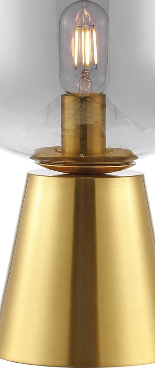 Safavieh Rain TBL4523A Smoke Grey / Brass Lamp Main On