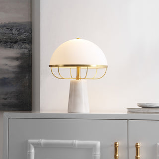Safavieh Fraser TBL4525A White / Brass Lamp Room Scene On Feature
