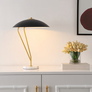 Safavieh Suarez TBL4536A Black / Brass Lamp Room Scene On Feature