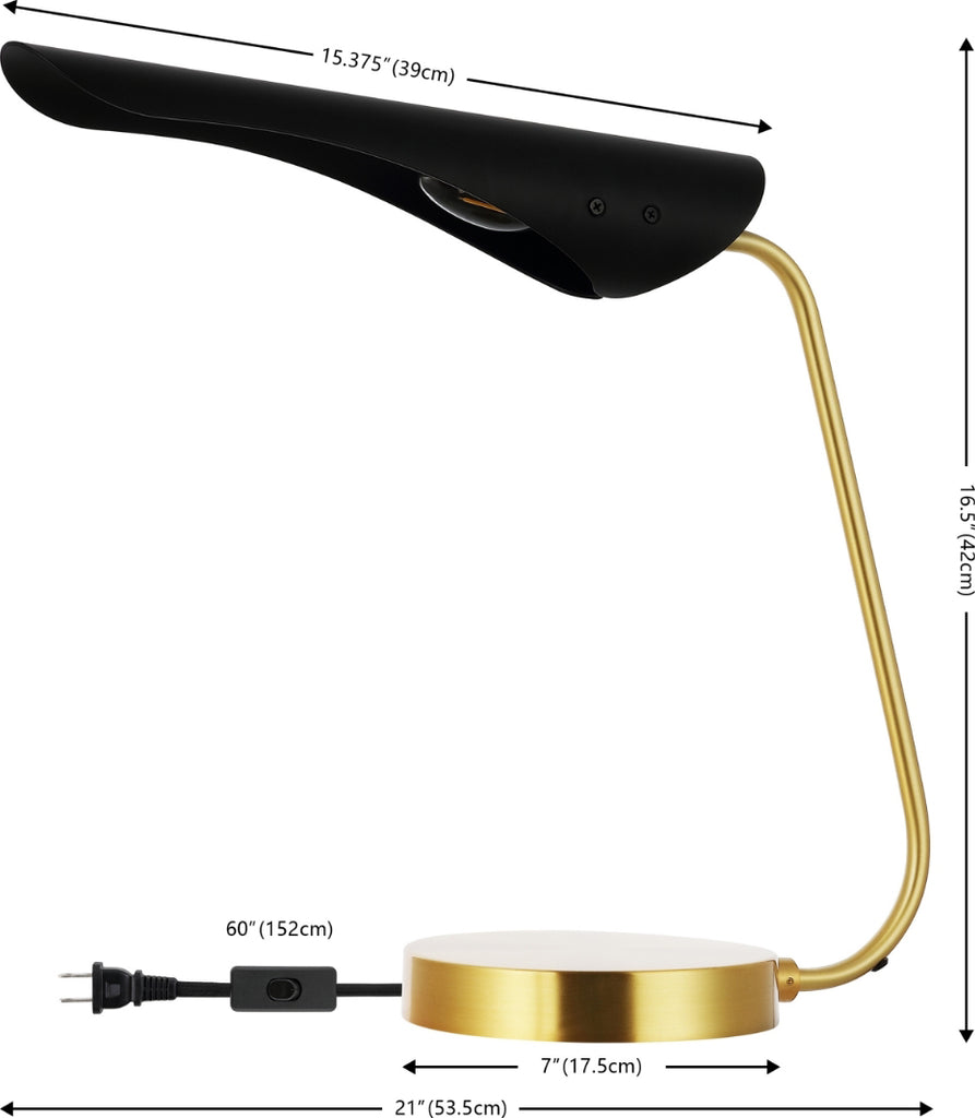 Safavieh Fynn TBL4541A Black / Brass Lamp main image