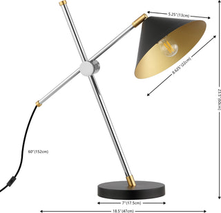 Safavieh Duane TBL4542A Chrome / Black Lamp main image