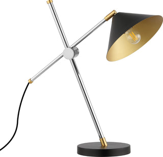 Safavieh Duane TBL4542A Chrome / Black Lamp Main Off