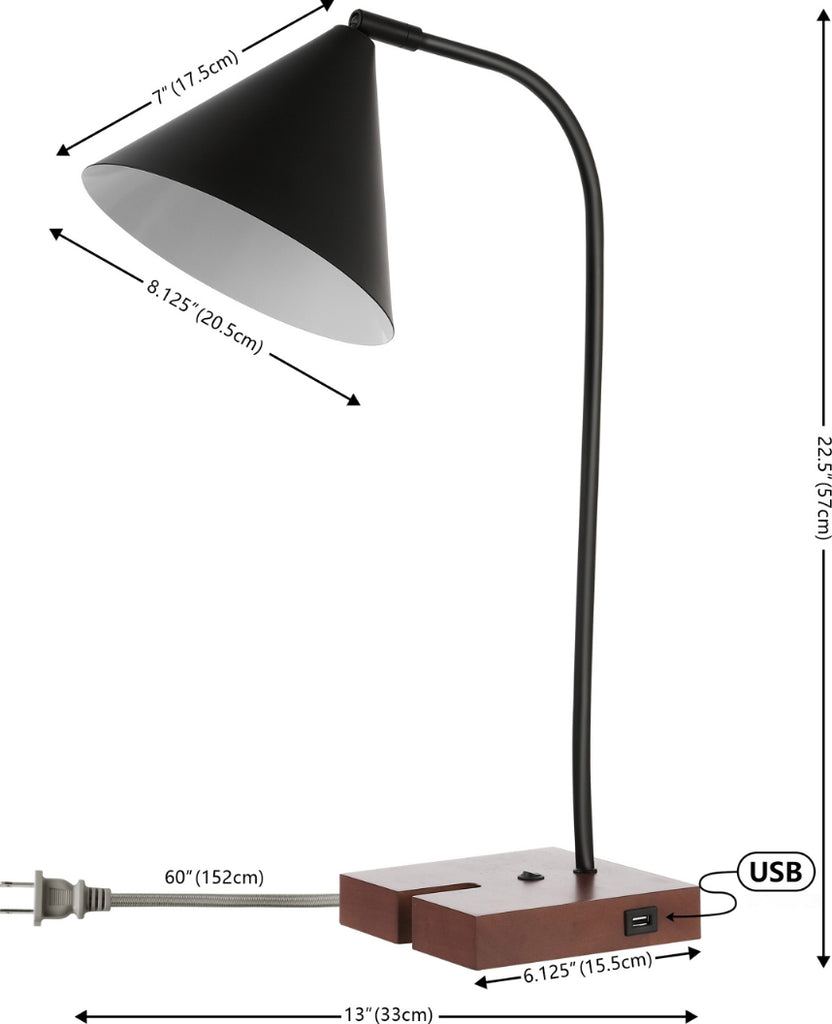 Safavieh Nuka TBL4544A Black / Walnut Lamp main image