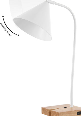 Safavieh Nuka TBL4544B White / Natural Lamp Main On