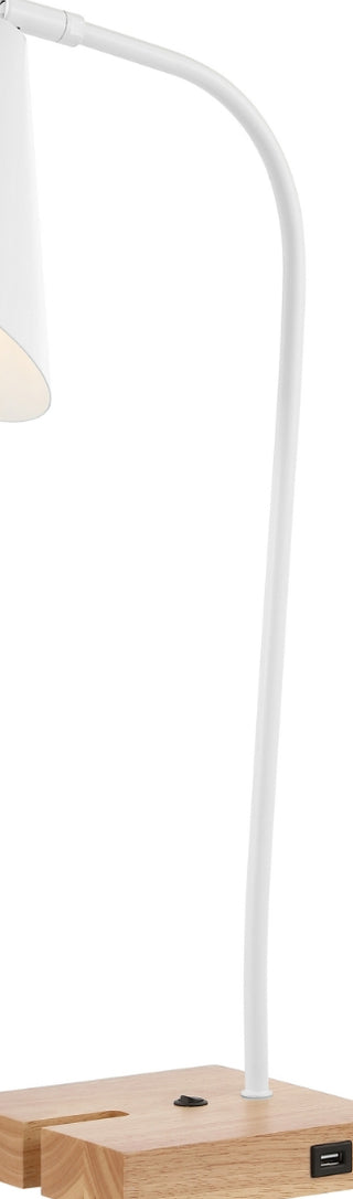 Safavieh Nuka TBL4544B White / Natural Lamp Main On