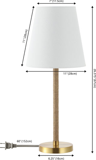 Safavieh Andi TBL4554A Brass / Natural Lamp main image