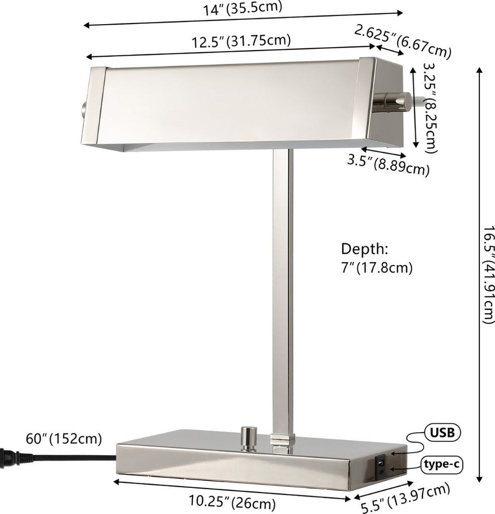 Safavieh Rylan TBL4567A Polished Nickle Lamp main image