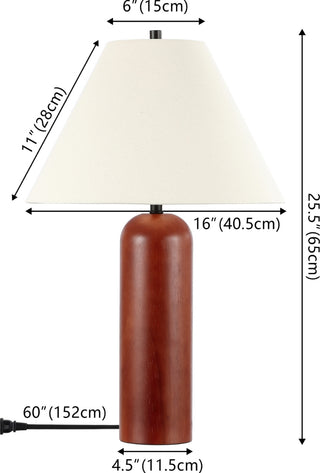 Safavieh Rennie TBL4580A Walnut Lamp main image