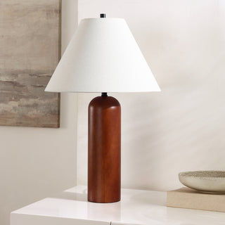 Safavieh Rennie TBL4580A Walnut Lamp Room Scene Off Feature