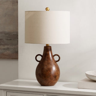 Safavieh Shiloh TBL4585A Antique Brown Lamp Room Scene Off Feature