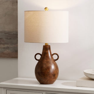 Safavieh Shiloh TBL4585A Antique Brown Lamp Room Scene On Feature
