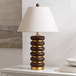 Safavieh Arani TBL4601A Dark Brown / Brass Lamp Room Scene Off Feature