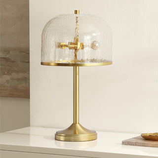 Safavieh Daye TBL4605A Clear / Brass Lamp Room Scene Off Feature
