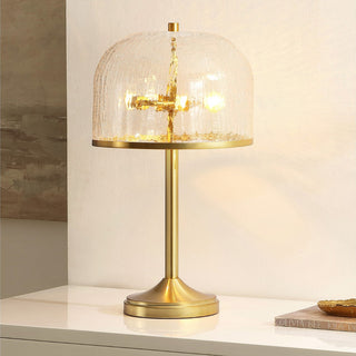 Safavieh Daye TBL4605A Clear / Brass Lamp Room Scene On Feature