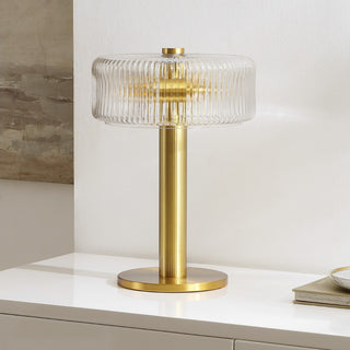 Safavieh Dua TBL4606A Clear / Brass Lamp Room Scene Off Feature