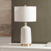 Safavieh Stevie TBL4612A Cream / Brass Lamp Room Scene Off Feature