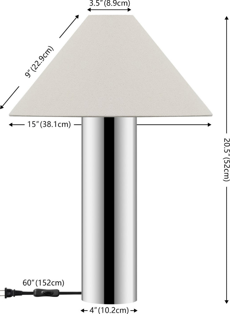 Safavieh Cheri TBL4617A Chrome / White Lamp main image