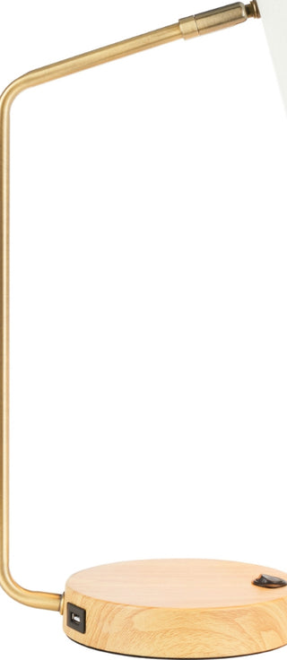 Safavieh Veda TBL7018B Gold / White Lamp Main On