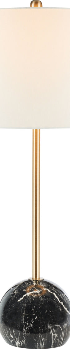 Safavieh Kyrene TBL7022B Gold / Black Marble Lamp Main On