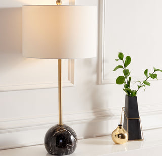 Safavieh Kyrene TBL7022B Gold / Black Marble Lamp Room Scene On Feature