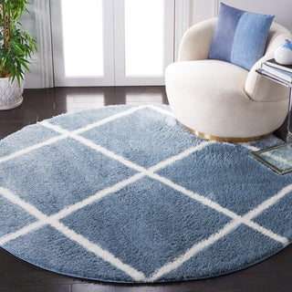 Safavieh Tahoe Shag THO676M Blue / White Area Rug Room Scene