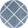 Safavieh Tahoe Shag THO676M Blue / White Area Rug Round