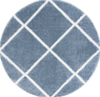 Safavieh Tahoe Shag THO676M Blue / White Area Rug Round