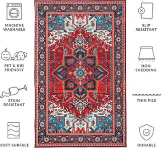 Safavieh Tucson TSN101 Red / Blue Machine Washable Area Rug