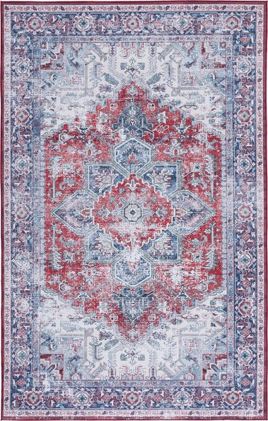 Safavieh Tucson TSN101 Red / Navy Machine Washable Area Rug