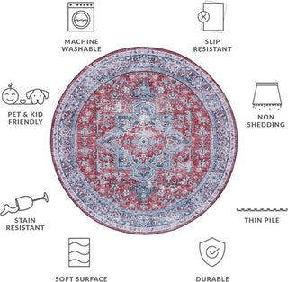 Safavieh Tucson TSN101 Red / Navy Machine Washable Area Rug