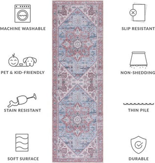 Safavieh Tucson TSN102 Grey Blue / Rust Machine Washable Area Rug