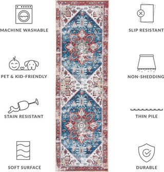 Safavieh Tucson TSN102 Blue / Red Machine Washable Area Rug