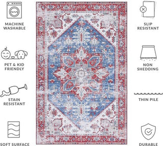 Safavieh Tucson TSN102 Blue / Red Machine Washable Area Rug