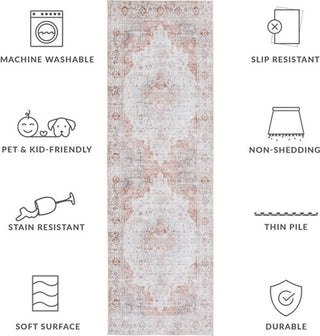 Safavieh Tucson TSN105 Light Grey / Rust Machine Washable Area Rug