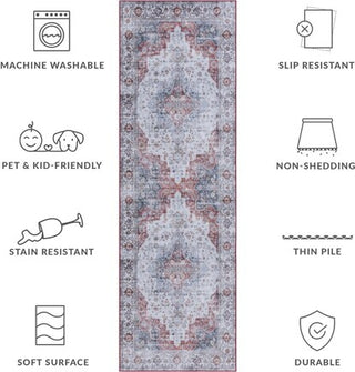 Safavieh Tucson TSN105 Light Blue / Rust Machine Washable Area Rug