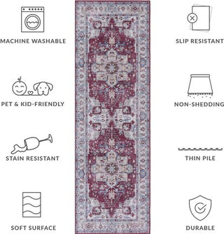 Safavieh Tucson TSN106 Burgundy / Beige Machine Washable Area Rug