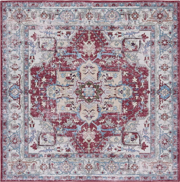 Safavieh Tucson TSN106 Burgundy / Beige Machine Washable Area Rug