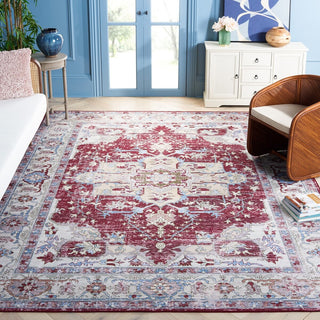 Safavieh Tucson TSN106 Burgundy / Beige Machine Washable Area Rug Room Scene Feature