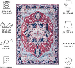 Safavieh Tucson TSN108 Red / Navy Machine Washable Area Rug