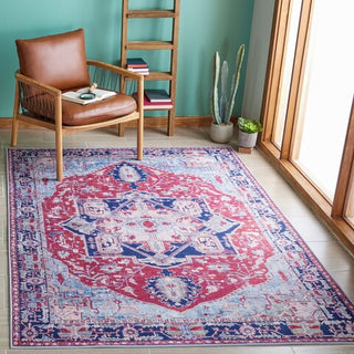 Safavieh Tucson TSN108 Red / Navy Machine Washable Area Rug