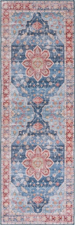 Safavieh Tucson TSN110 Blue / Rust Machine Washable Area Rug