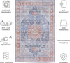 Safavieh Tucson TSN110 Blue / Rust Machine Washable Area Rug