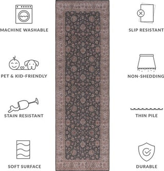 Safavieh Tucson TSN111 Dark Grey / Beige Machine Washable Area Rug